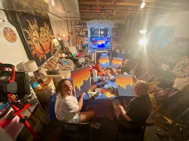 Phia and Crew Painting